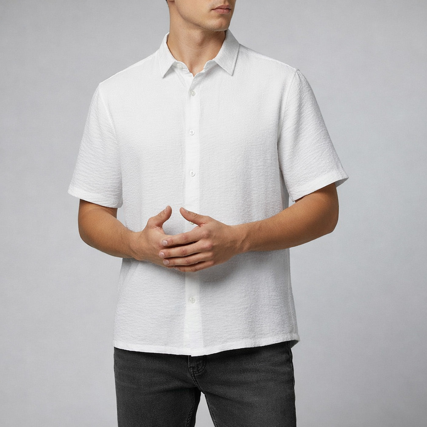 Camisa Lino Arrugado Rígido