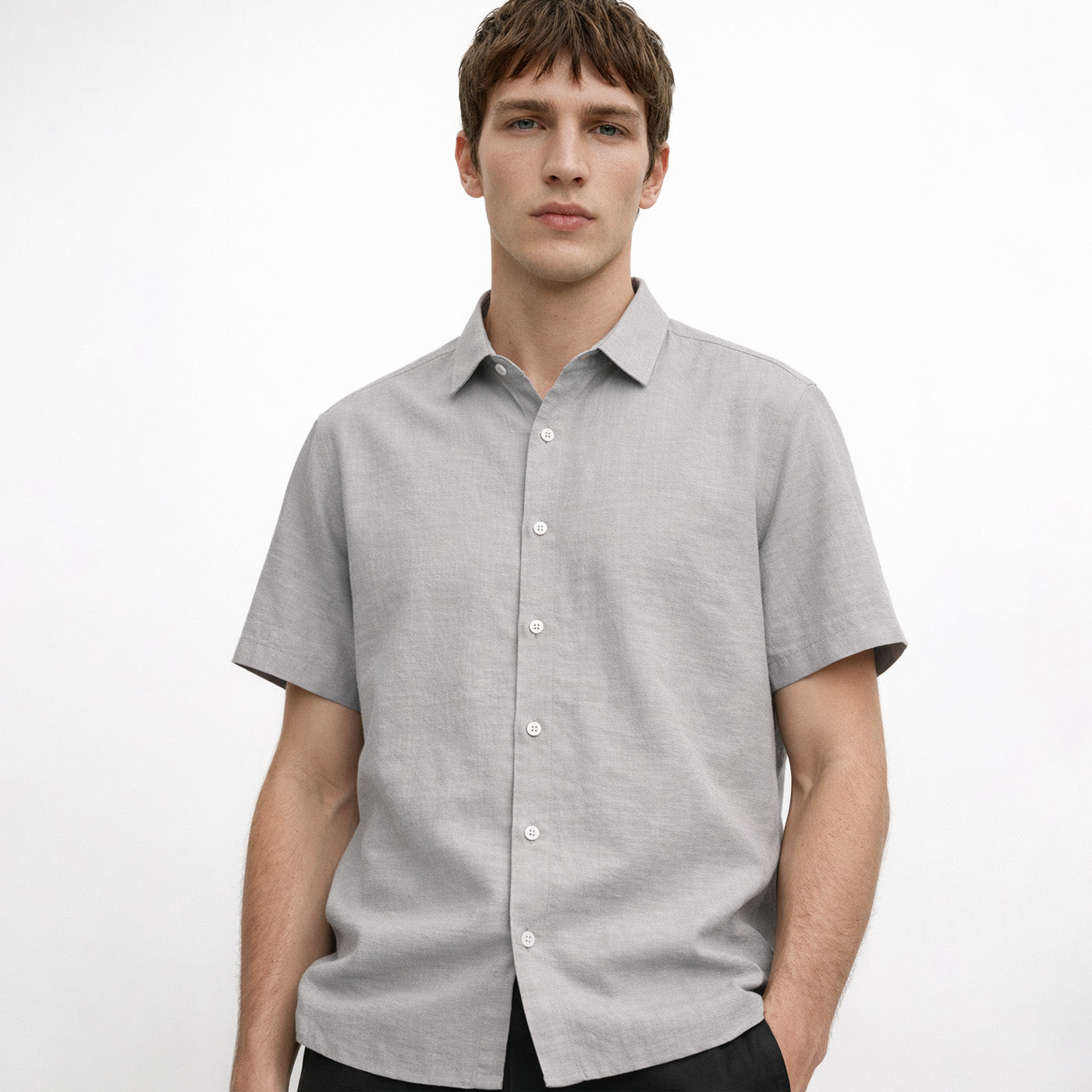 Camisa Lino Arrugado Rígido