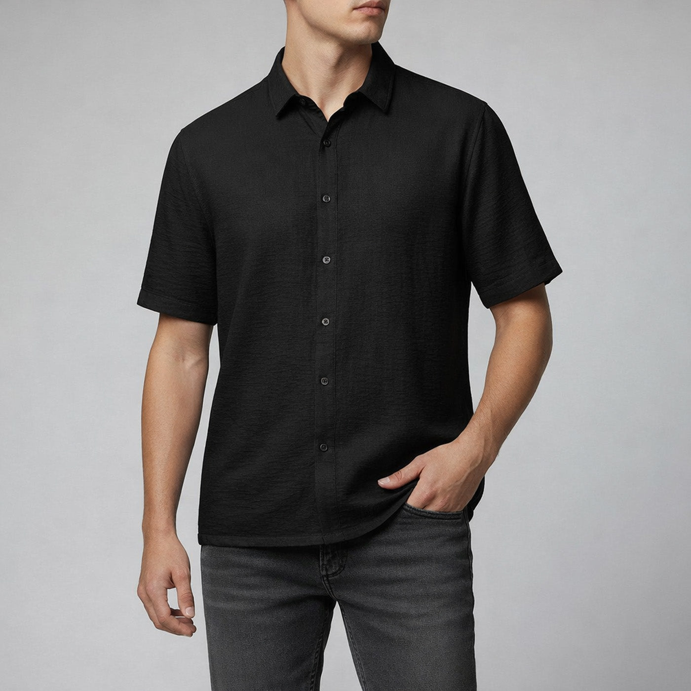 Camisa Lino Arrugado Rígido